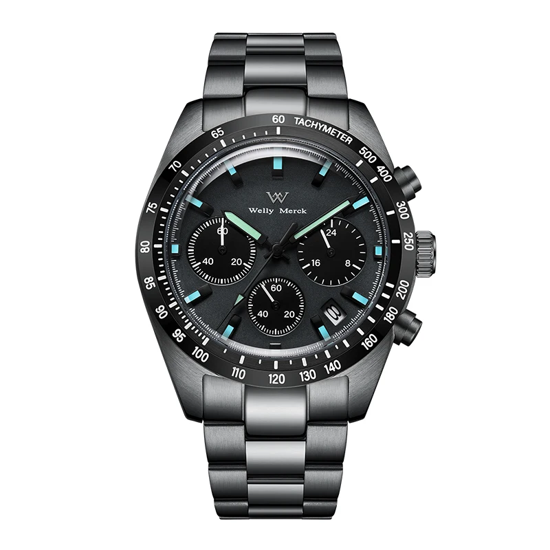 

Часы WM, многофункциональные кварцевые часы VD53, водонепроницаемые классические повседневные деловые мужские часы, часы Willy Merck WM176M