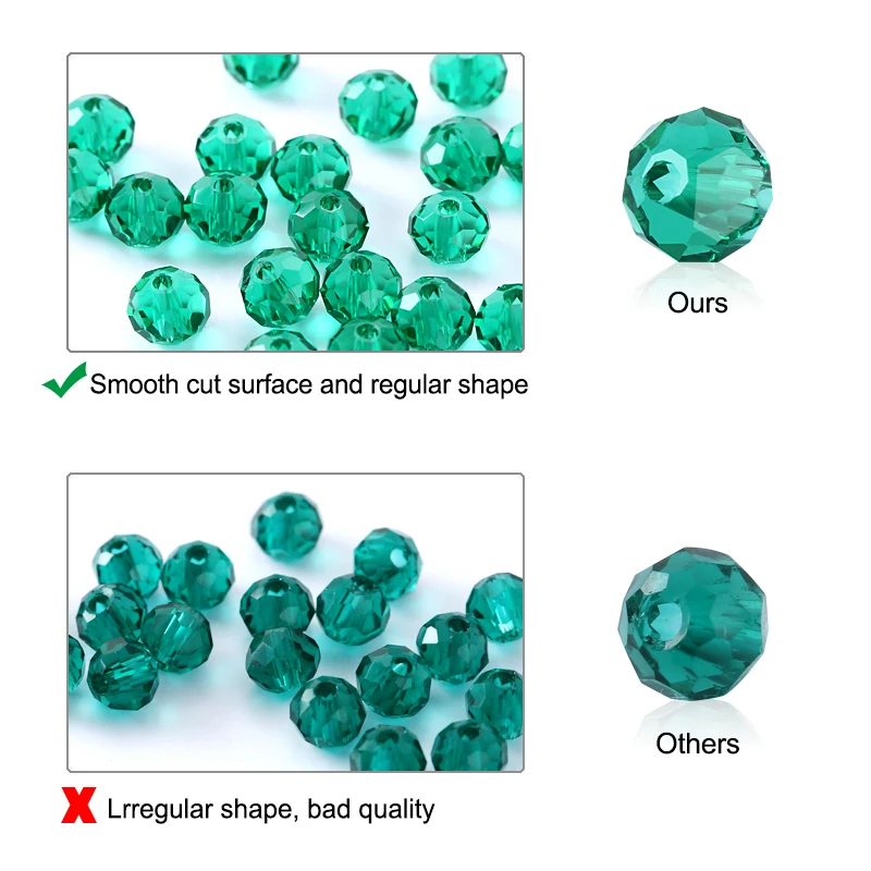 170/84PCS 4-8mm Runde Glas Kristall Lose Perlen Facettierte Rondelle Spacer Perlen Handwerk Armband Halskette schmuck Machen für DIY – Detail 6