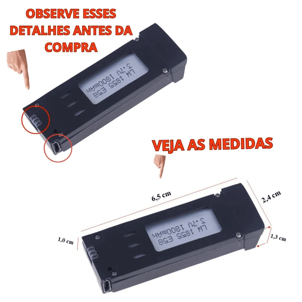 DLI Mini Drone Replacement Battery 3.7V 1800mAh Compatible with NEO/E99/E99PRO/S11/J1/DLI-09