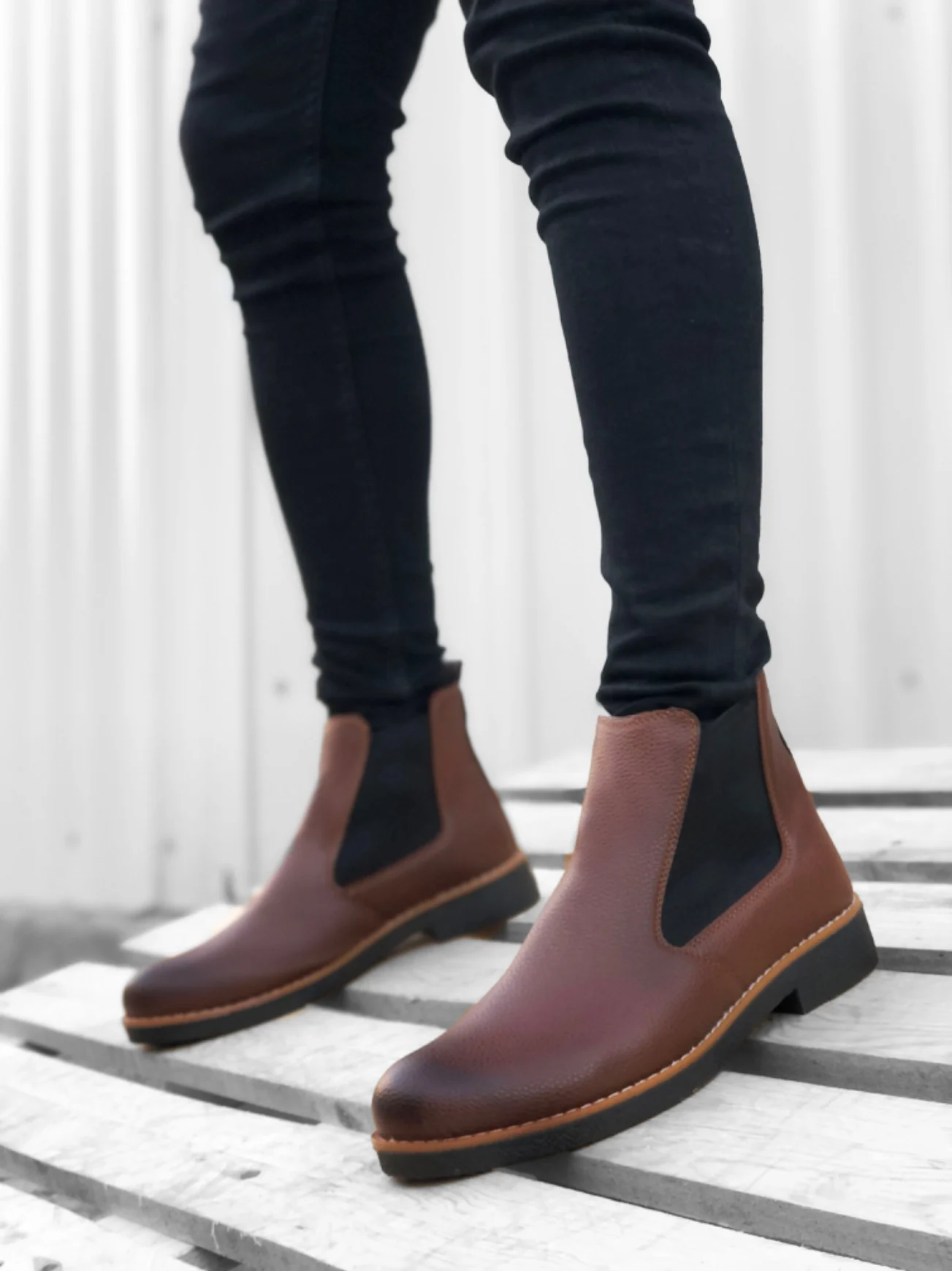 Bottes Chelsea en daim pour hommes, chaussures décontractées, à la mode, nouveau design, BA0058