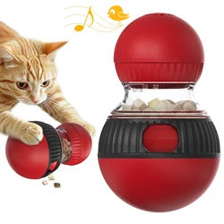 Interactive Cat Treat Dispenser Toy, Squeaky Puzzle Feeder for Slow Feeding & Anxiety Relief, Food-Grade ABS