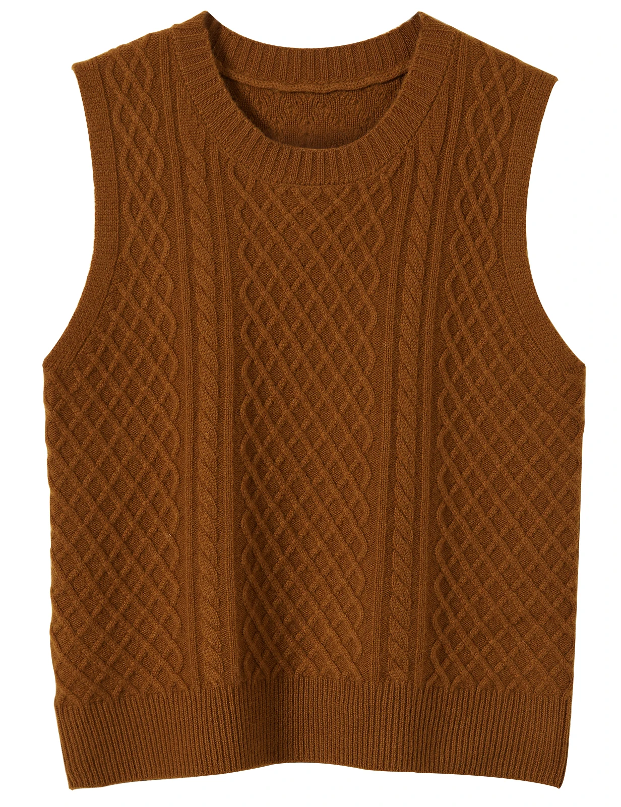 

LONGMING Women's Sweater Vest 100% Merino Wool Sweater Vest 2023 Fall Winter Crewneck Vintage Cable Sleeveless Top Knit Pullover