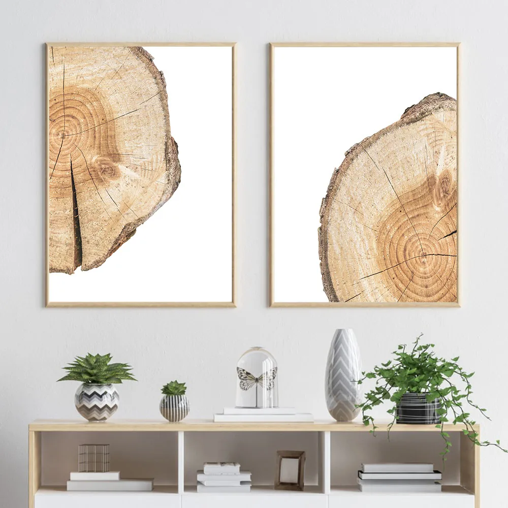 

Wood Tree Ring Canvas Art Painting Wall Pcitures Black and White Rustic Wood Canvas Prints Home Modern Woodwork Posters Decor