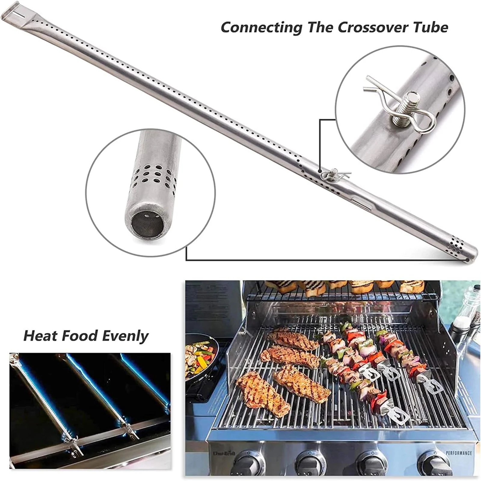 Stainless Steel Grill Burner Tubes Stove Head  Barbecue Grill Replacement Parts Heat Burner Replace Cooking Grill Components