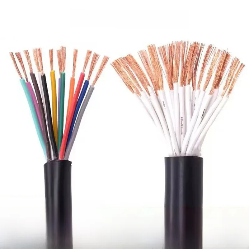 Fil électrique RVV 5 20 30M, 2/3/4/5/6/8/10/12/14/16/20/24 cœurs, 26/24/22/20/18awg, fil de Signal de commande, câble Multicore en cuivre et PVC