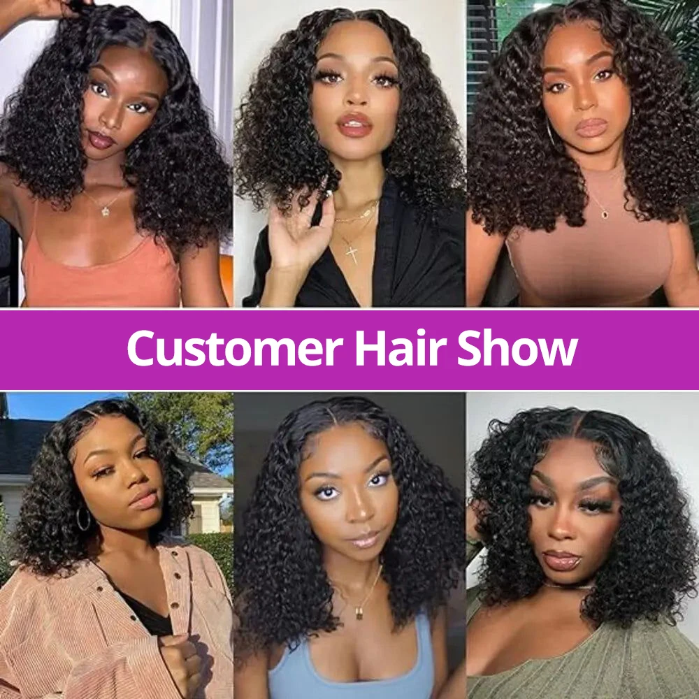 Bob peruka z ludzkich włosów 100% 13x4 Lace Front Human Hair Wig HD Transparent 13x6 Deep Wave Pre plucked Water Wave Curly Wigs ForWomen