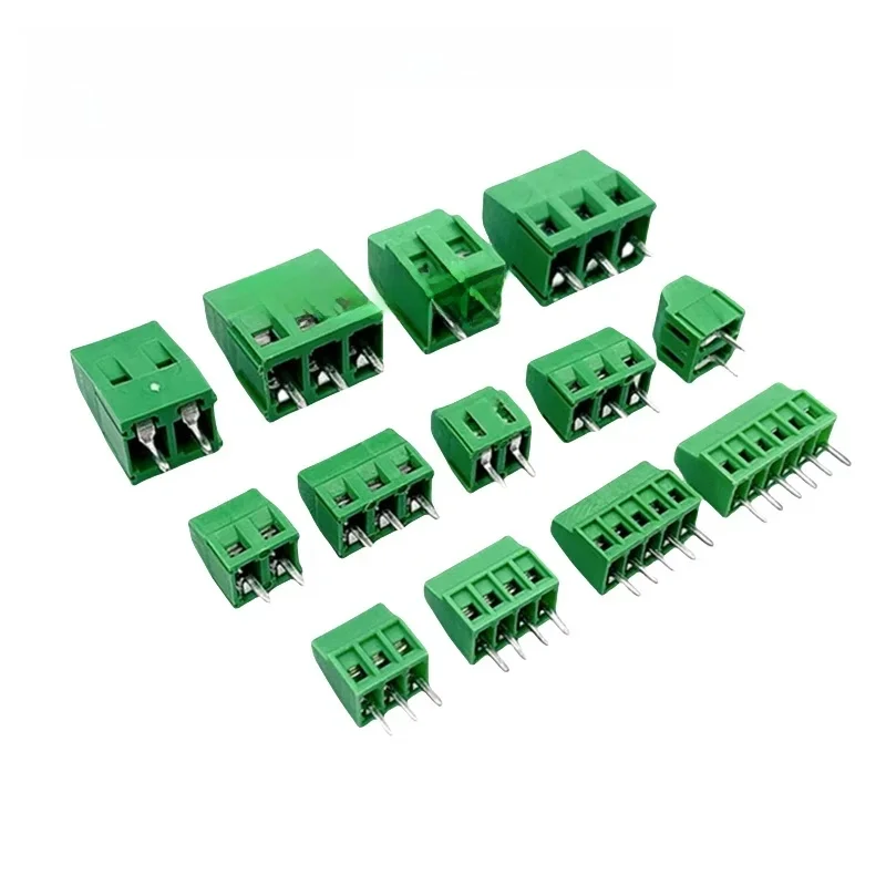 10 szt. Złączki śrubowe PCB KF128-2.54/3.5/3.81/5.0/5.08/7.5 mm, mini złączki śrubowe PCB do przewodów, 2 piny, 3 piny, miedziane — zdjęcie 2