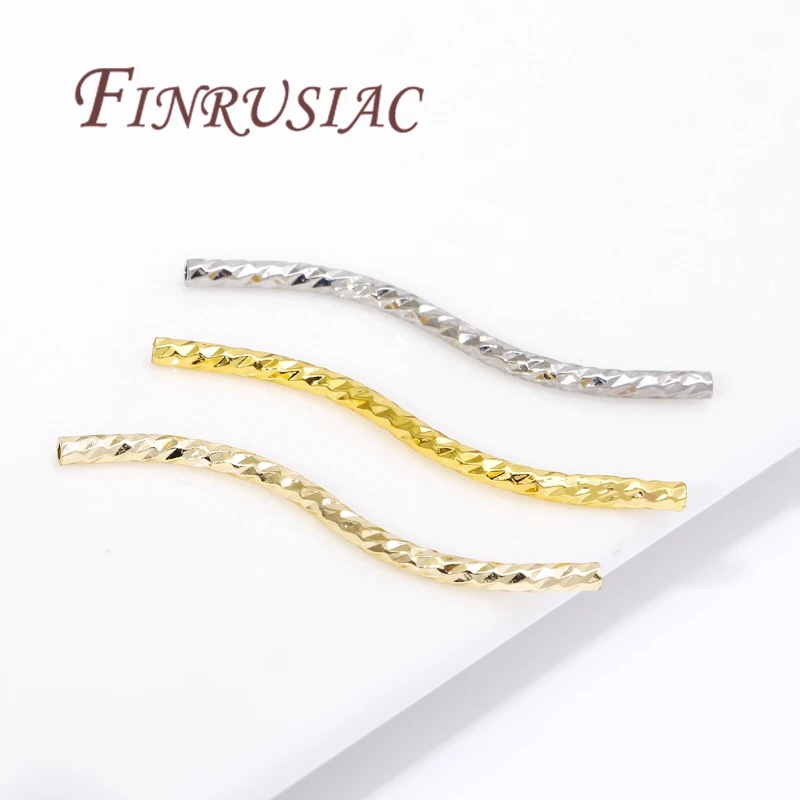 Perline tubolari a forma di S, tubo placcato oro 18 carati per accessori per la creazione di gioielli