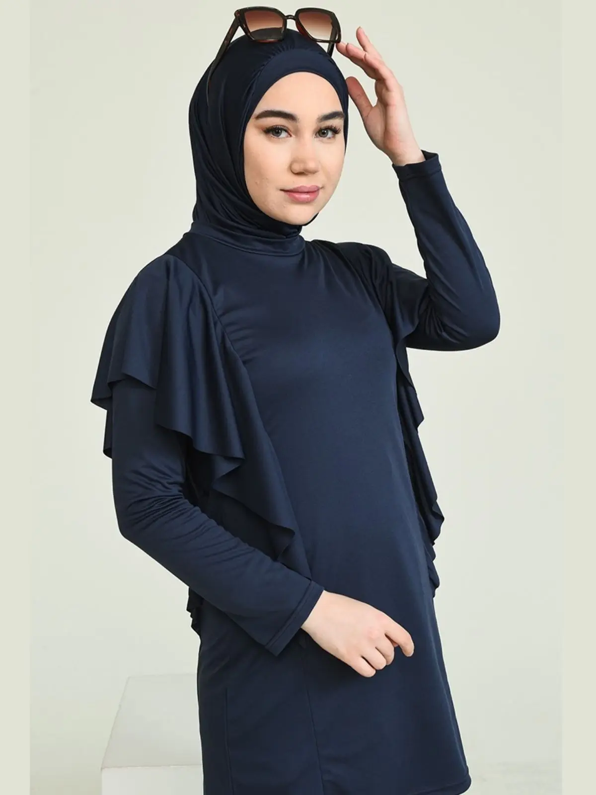 Full Burkini Garnish Hijab Swimsuit Muslim Swimwear for Women Hashem Summer Sea Swimming Burkini Modest Islam Beachwear Bat Suit