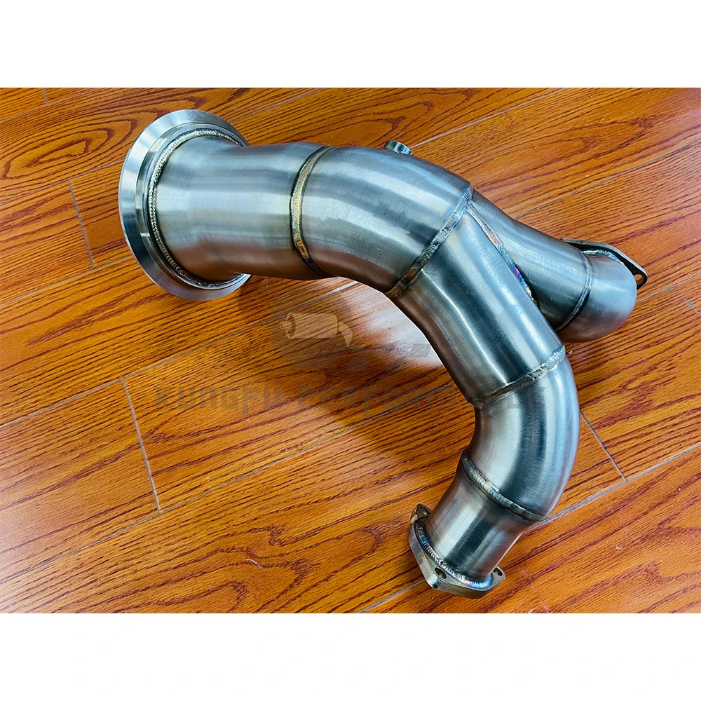 KUNGFU PERFORMANCE SS304 High-Flow Competition Catless S5 Downpipe FOR AU DI S4 B9 3.0T 2017-2022