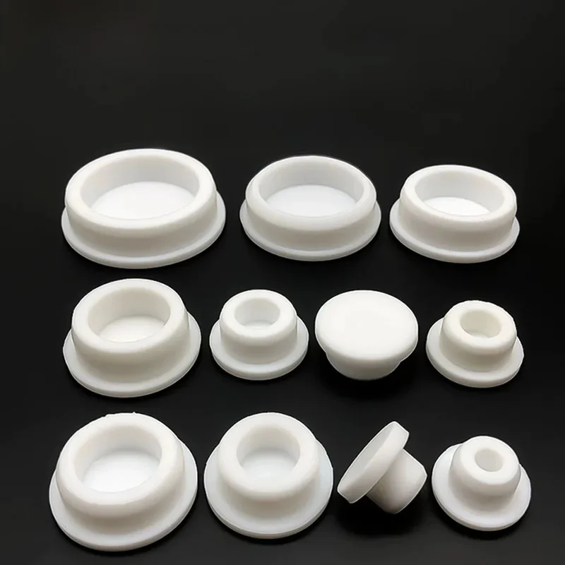 White Silicone Rubber Hole Plugs Blanking End Cap Pipe Inserts Bungs Seal Cover T Type Stopper Dustproof Plug Bore 6.8mm-68.6m