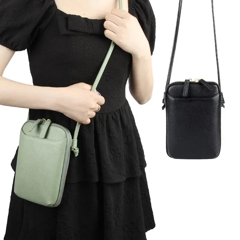 Kobieta torba na telefon komórkowy markowa torba na ramię 20223 nowe damskie torby podróżne typu Crossbody prawdziwej skóry Mini torba na zakupy kobieta — zdjęcie 2