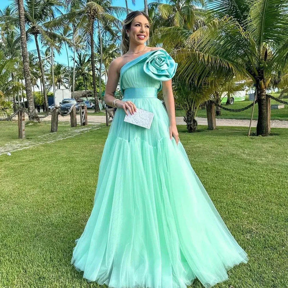 

Msikoods Evening Dresses For Women Flower Tulle Princess Prom Dress 2024 Birthday Dress A Line Wedding Guest Party Dress