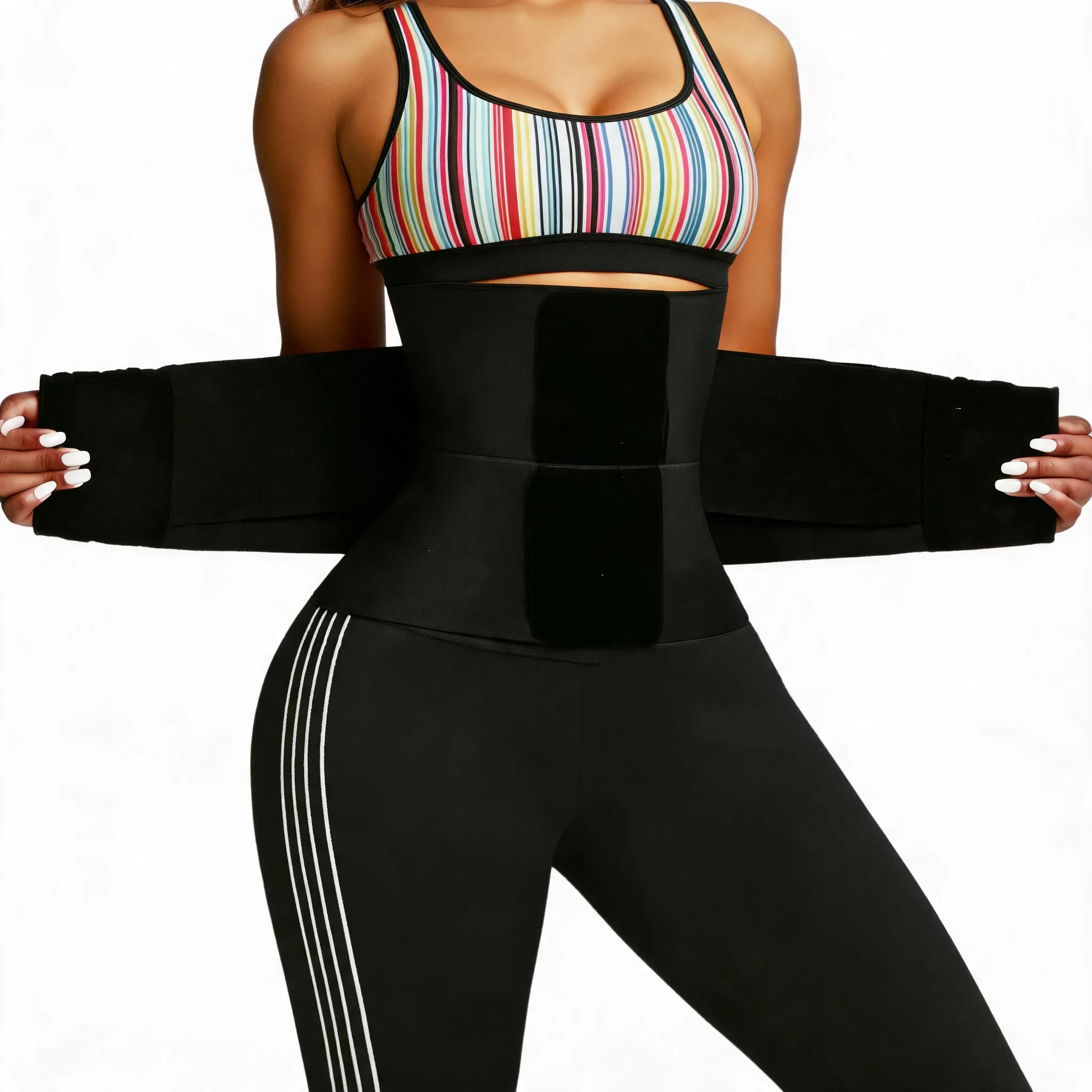 Women Red Leopard Waist Trainer Double Strap Tummy Control Corset Sauna Sweat Belt Fitness Body Shaper Fajas Reductoras