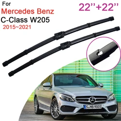 Per Mercedes Benz classe C W205 C180 C200 C220 C250 C300 2015 ~ 2021 auto anteriore tergicristallo spazzole accessori in gomma adesivi