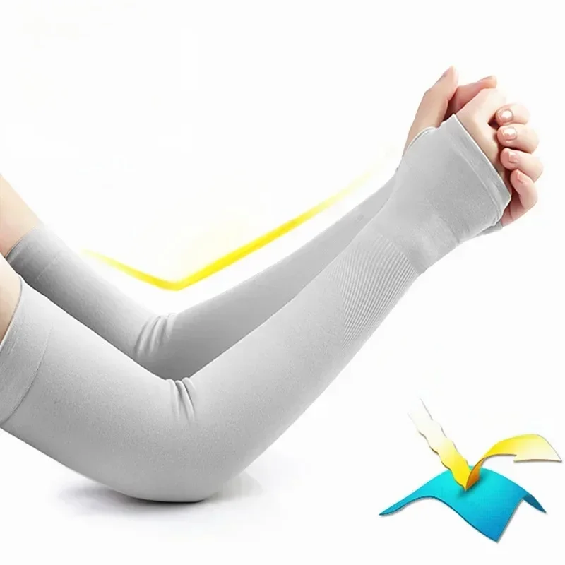 AliExpress 1Pair Sun Protection Sleeves UV Cooling Arm Men Women Sports with Thumb Hole for Driving, Golfing, Fishing, Cycling, Hiking