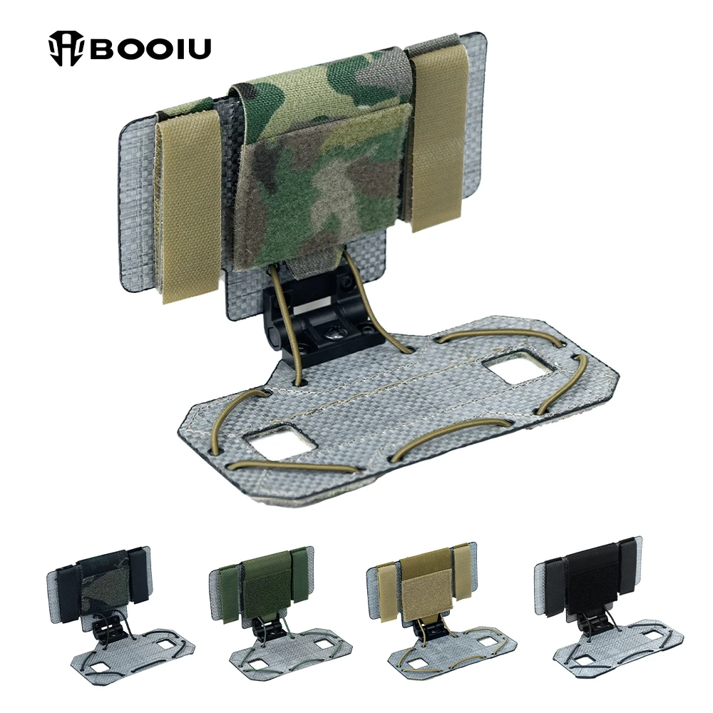 BOOIU 3rd Gen 8 Layers Imported Tegris Navigation Plate MOLLE Phone Holder 1.2mm Adjustable Bracket Fits 9x17cm Devices