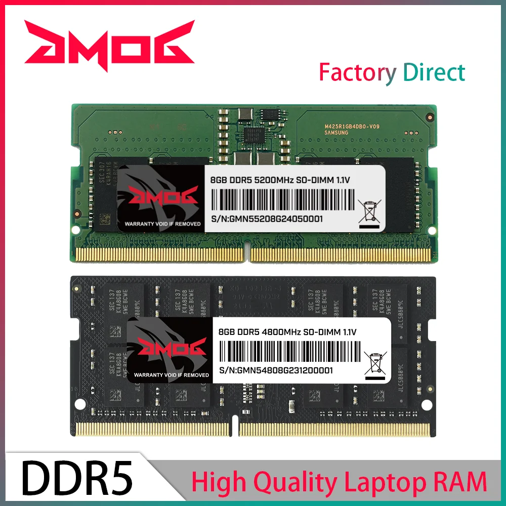 

GMOG Laptop Memory 8GB 16GB 32GB(16x2) DDR5 RAM 4800MHz 5200MHz 5600MHz Memory SO-DIMM 1.1V 262-Pin Notebook Memoria DDR5