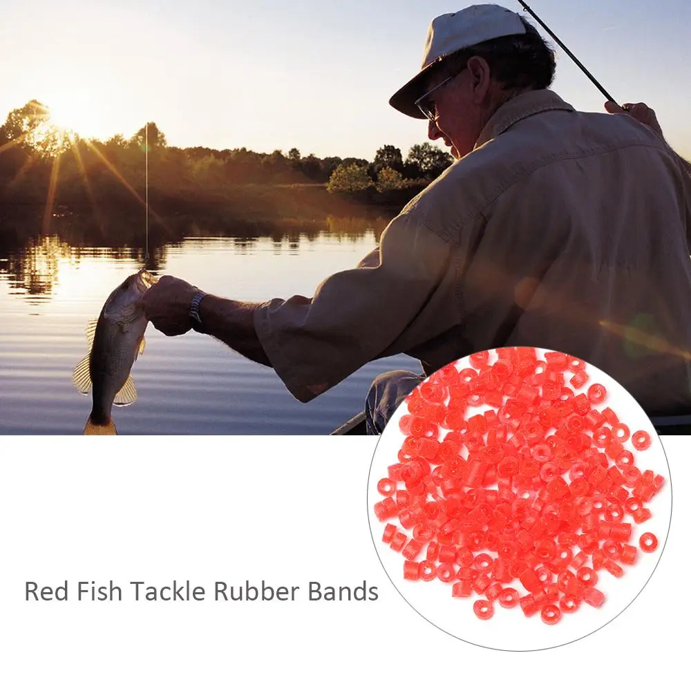 2500 Pcs Elastic Latex Raw Material Red Fish Tackle Rubber Band for Bloodworm Bait Granulator Bait Granulator Insect Clip Tools