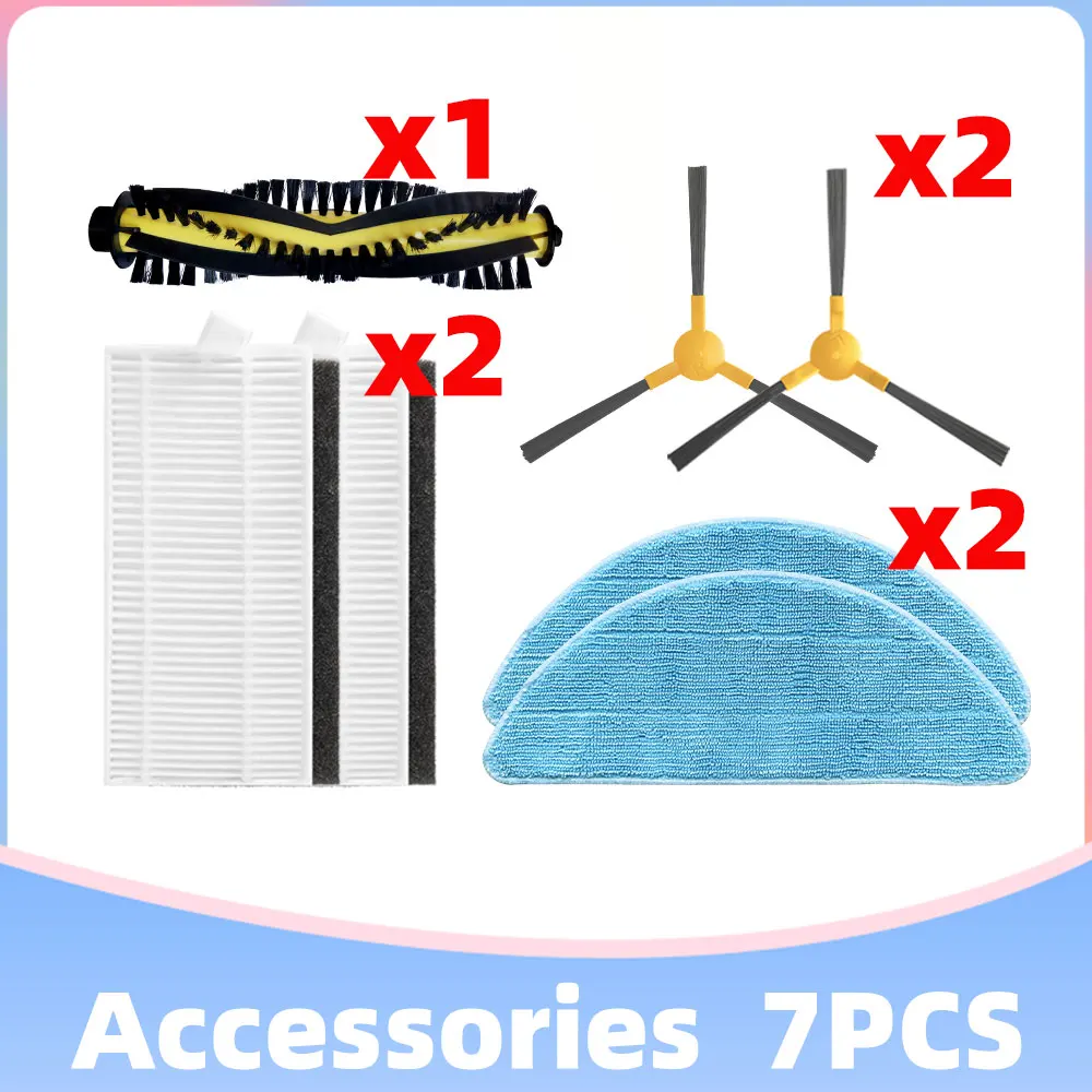 Compatible for Create NETBOT S14 / S15 Main Side Brush Hepa Filter Mop Cloth Rag Replacement Accessory Spare Part Robot Vacuums
