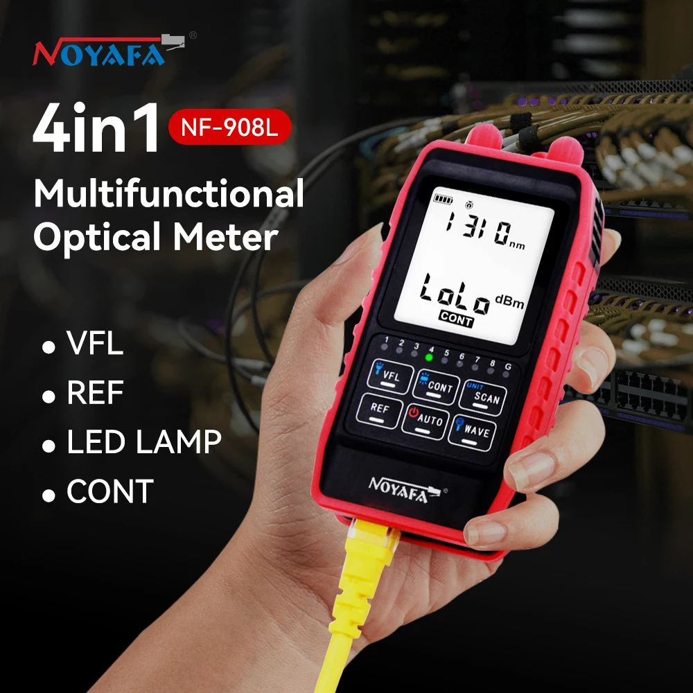 NOYAFA NF-908L Fiber Optical Power Meter VFL REF FC SC ST -60~+8dbm Visual Fault Locator Network Cable Test Optic Fault Tester