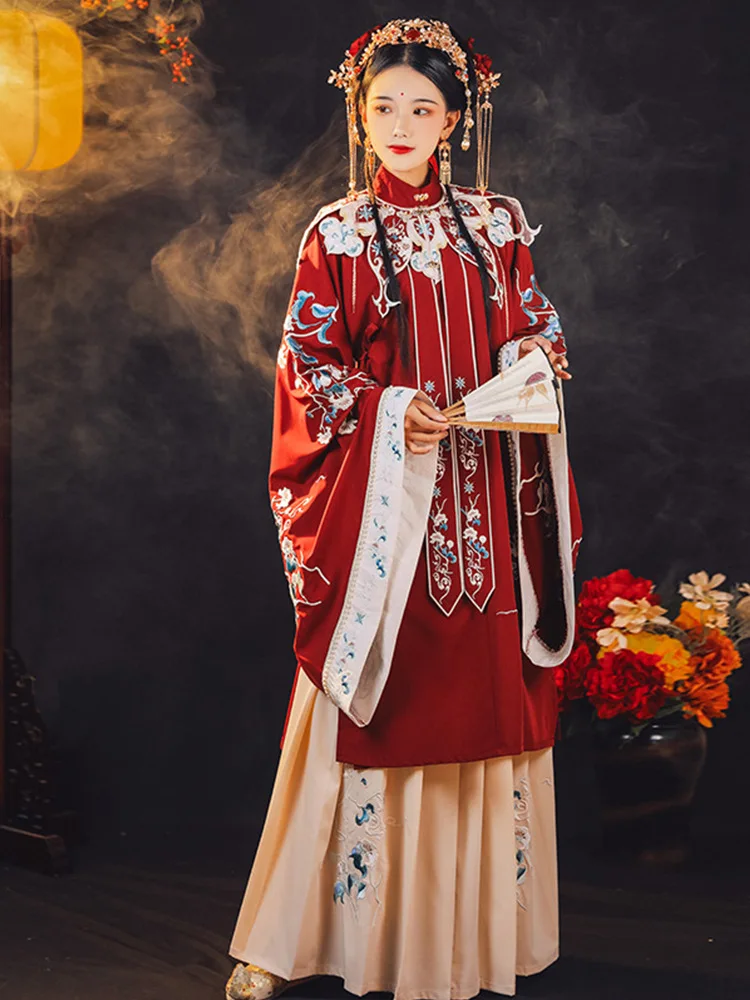 Authentic Hanfu women's ancient costume Chinese style stand collar cardigan with fairy air and elegant wind and clouds