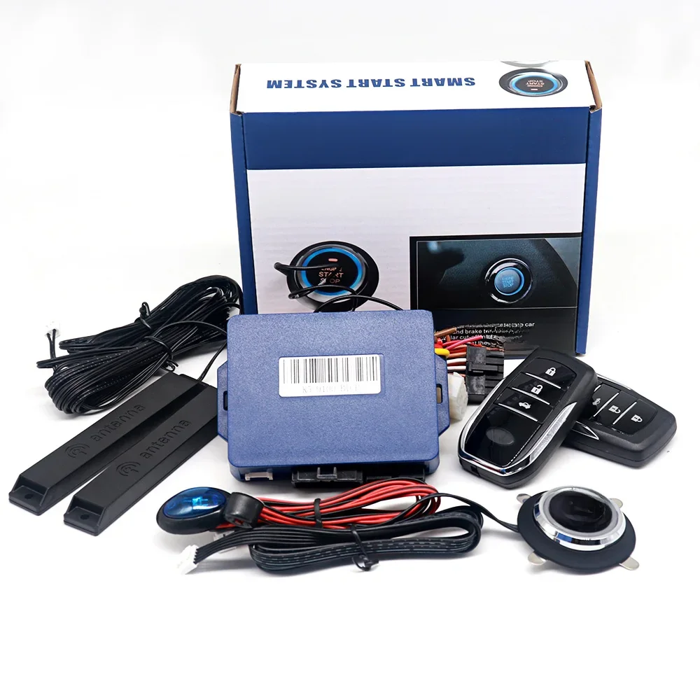 Alarme de voiture avec démarrage automatique, bouton poussoir, démarrage automatique, système d'entrée sans clé, clé intelligente, Kit de démarrage à distance, accessoires automobiles