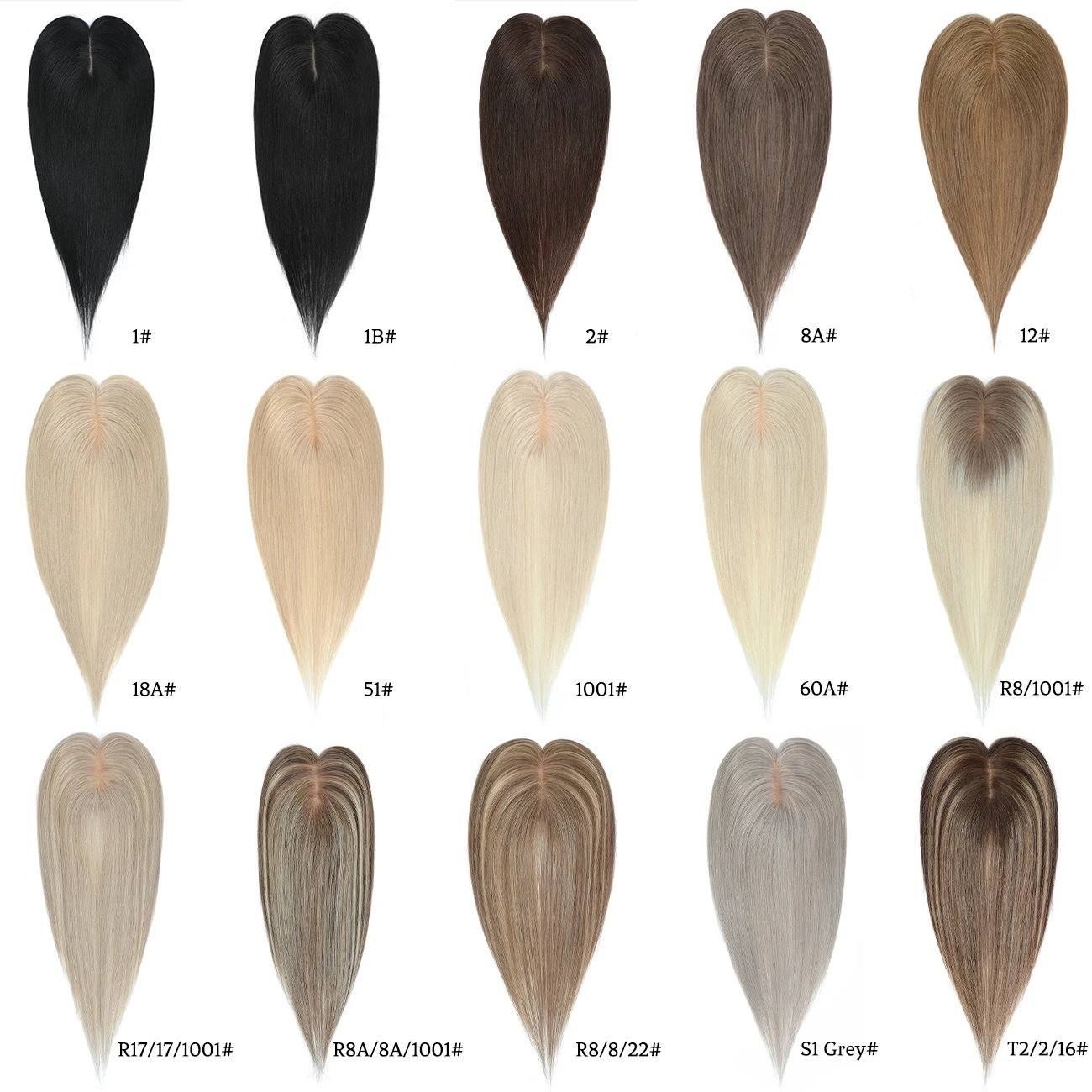 Steil haar topper voor vrouwen Remy menselijk haar Ombre haarstukjes Machinegemaakte haartoppers met 3 clips Menselijk haar toupetje - afbeelding 2