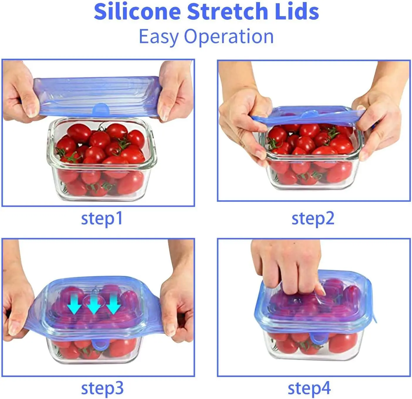 6Pcs Reusable Silicone Food Covers: Dishwasher & Fridge Safe, Heat Resistant & Leakproof Kitchen Storage Essential