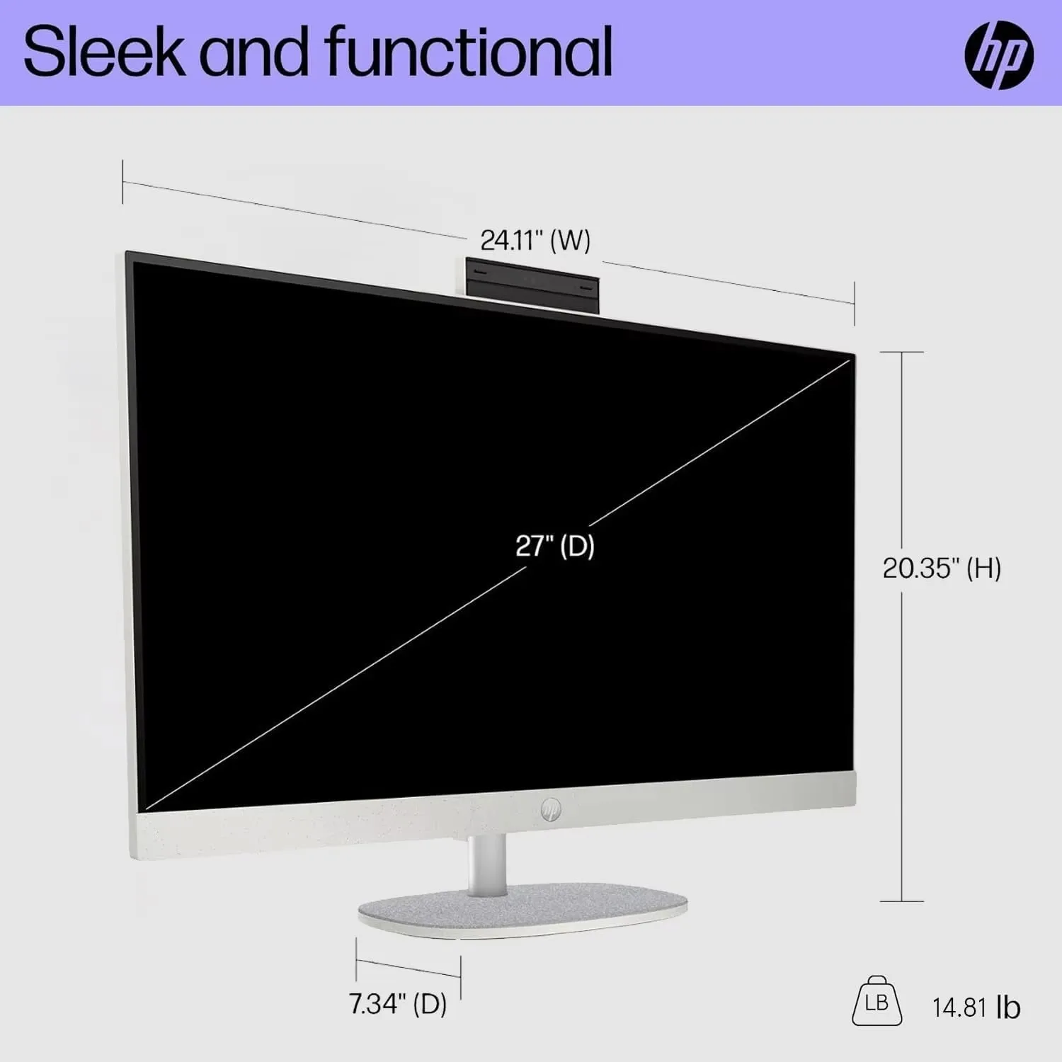 HP 27 "All-in-One-Touchscreen-Desktop,Intel Ultra 7-155u, 64GB DDR5-RAM, 4TB SSD, höhen verstellbar, WLAN 6,Windows 11 Home, Weiß