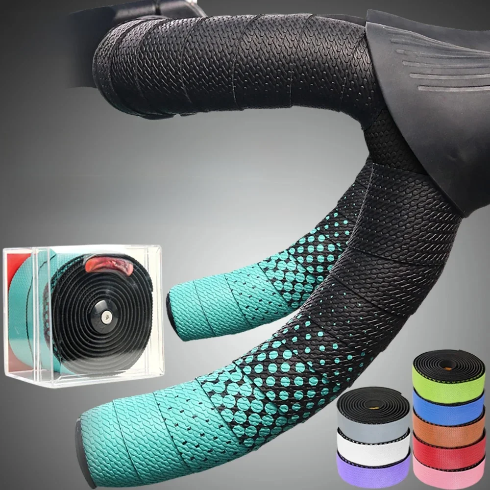 AliExpress VXM Bicycle Handlebar Tapes polka dot Road Cycling Handle Straps Anti-slip PU EVA Breathable Soft Anti-Vibration Tape 2 Plugs