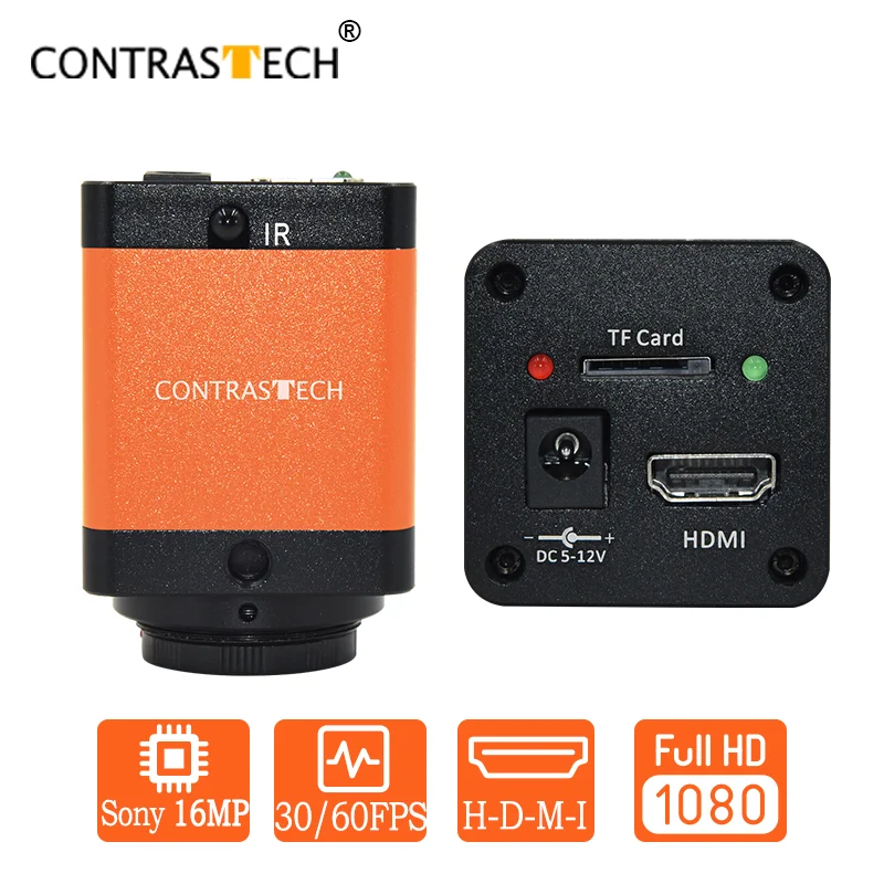 H-DMI Support TF Card 1080p 60fps Microscope Digital Eyepiece Spectral Camera USB Digital Microscope Camera C Mount Contrastech