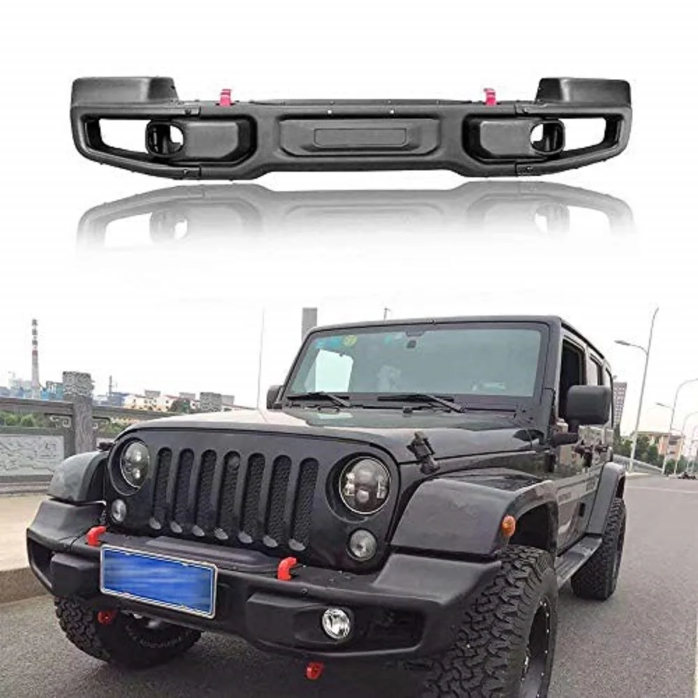 

SXMA Front Bumper with Wrap Angle Black Steel 10th Anniversary Front Bumper for Jeep Wrangler 2007-2017 1PC J087-3