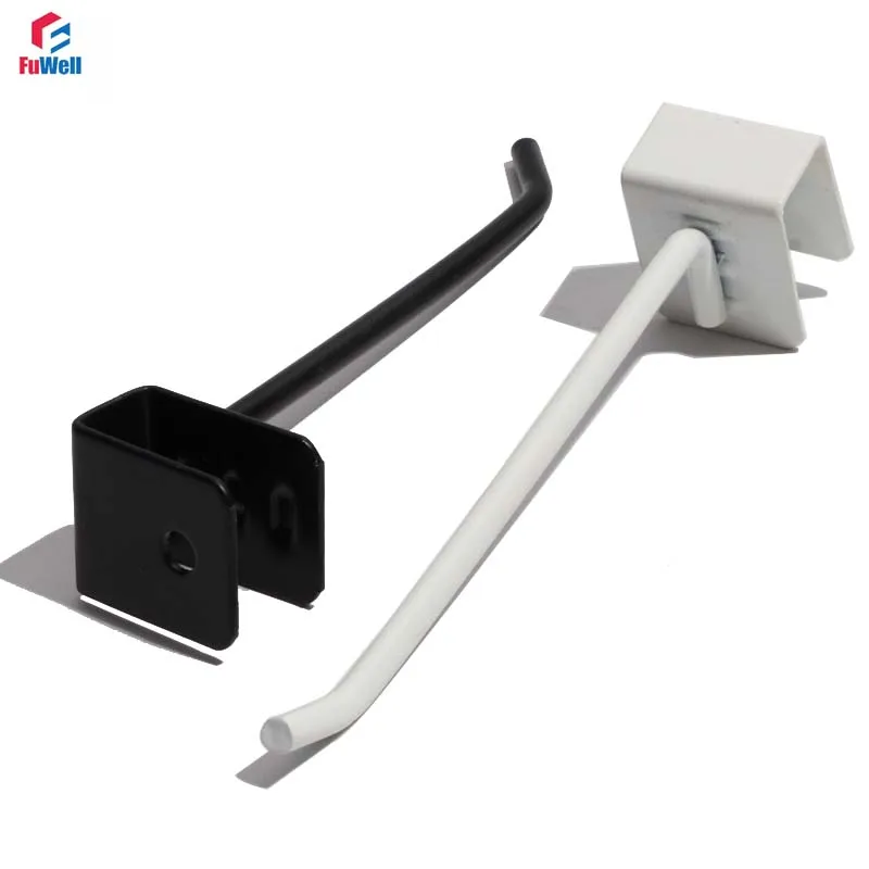 FuWell  Display Hook for 15x30mm Square Tube 6mm Wire Diameter Grid Wall Bracket Supermarket Store Slatwall Display Hook