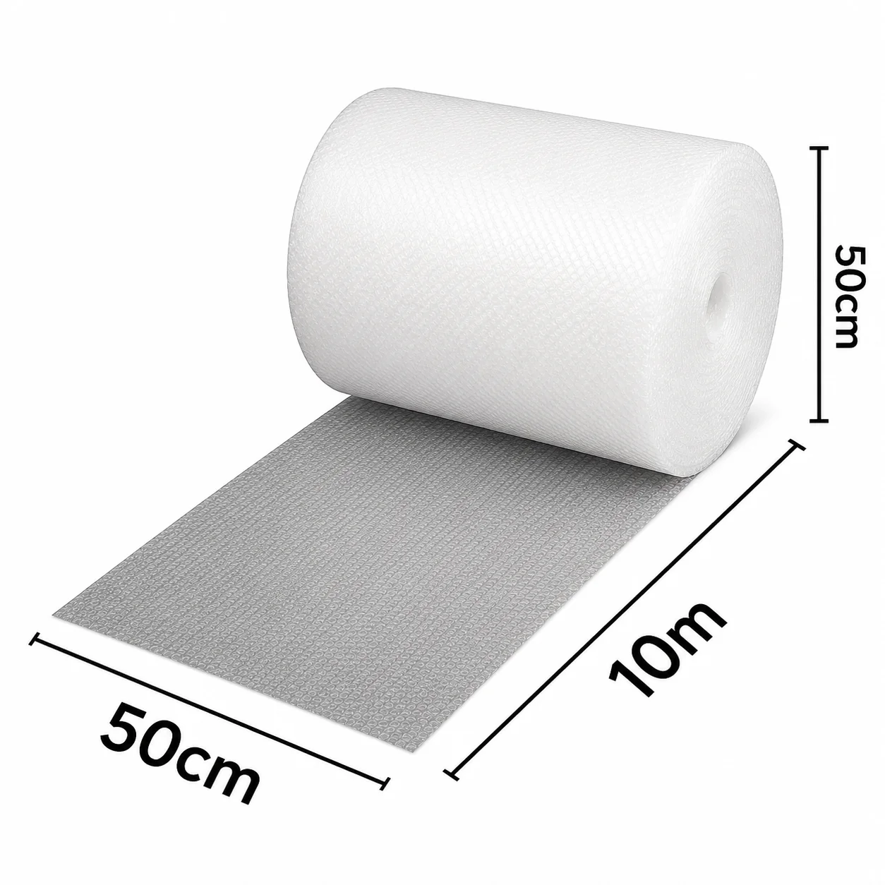 Luftpolsterfolie 50 cm x 10 m – Stoßdämpfende Blasenfolie für Umzug, Versand & Verpackung – Wiederverwendbar