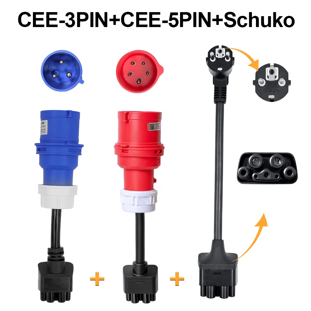 

Адаптер Beret CEE 3/5PIN и Schuko для Tesla Model S, 3, X, Y Gen 2, удлинитель зарядного кабеля для электромобилей, разъем 240В, 32А