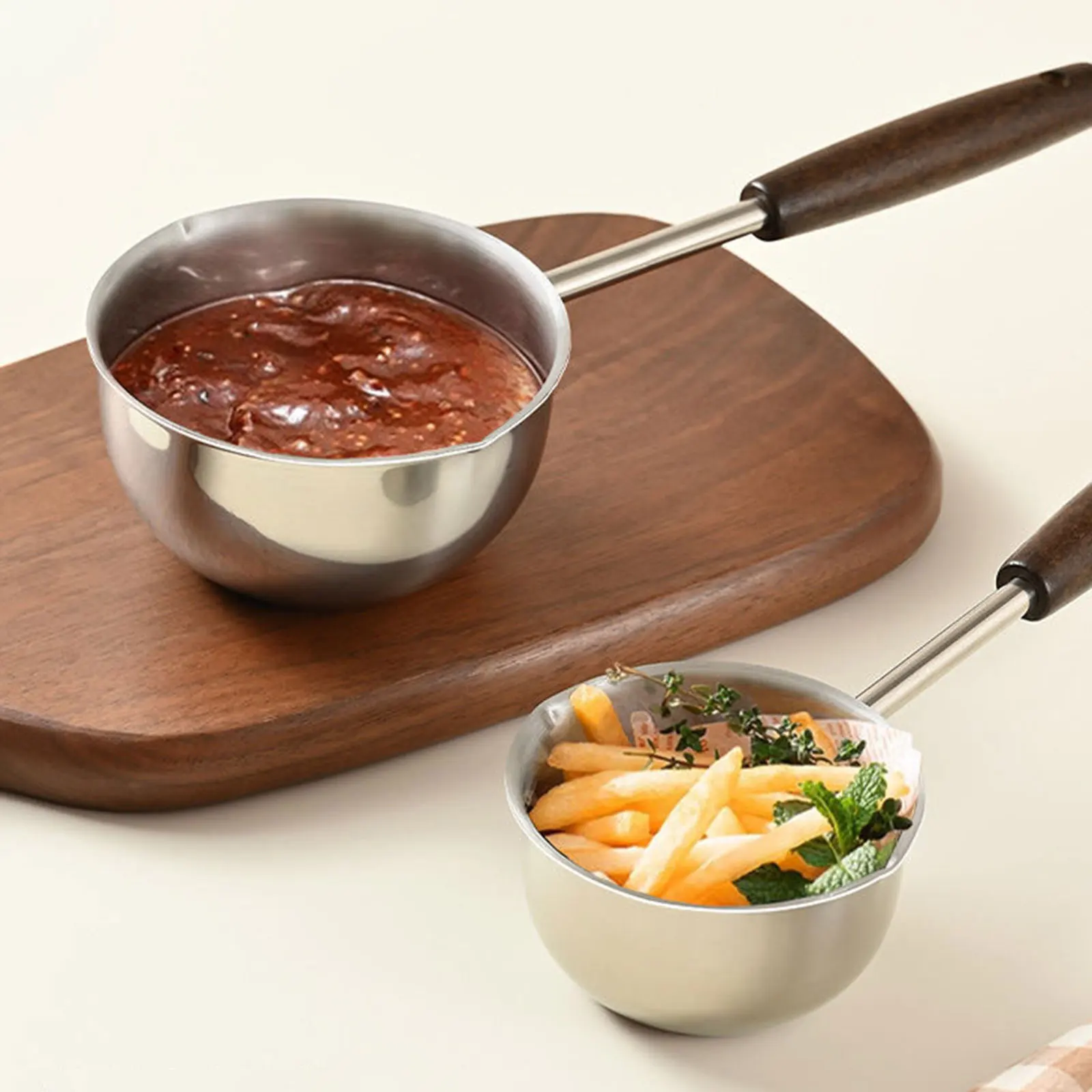 Olla de aceite caliente de acero inoxidable 304, sartén para leche, salsa de acero inoxidable, cacerola pequeña para cocinar, calentador de mantequilla hirviendo, sartén de cocina de fusión