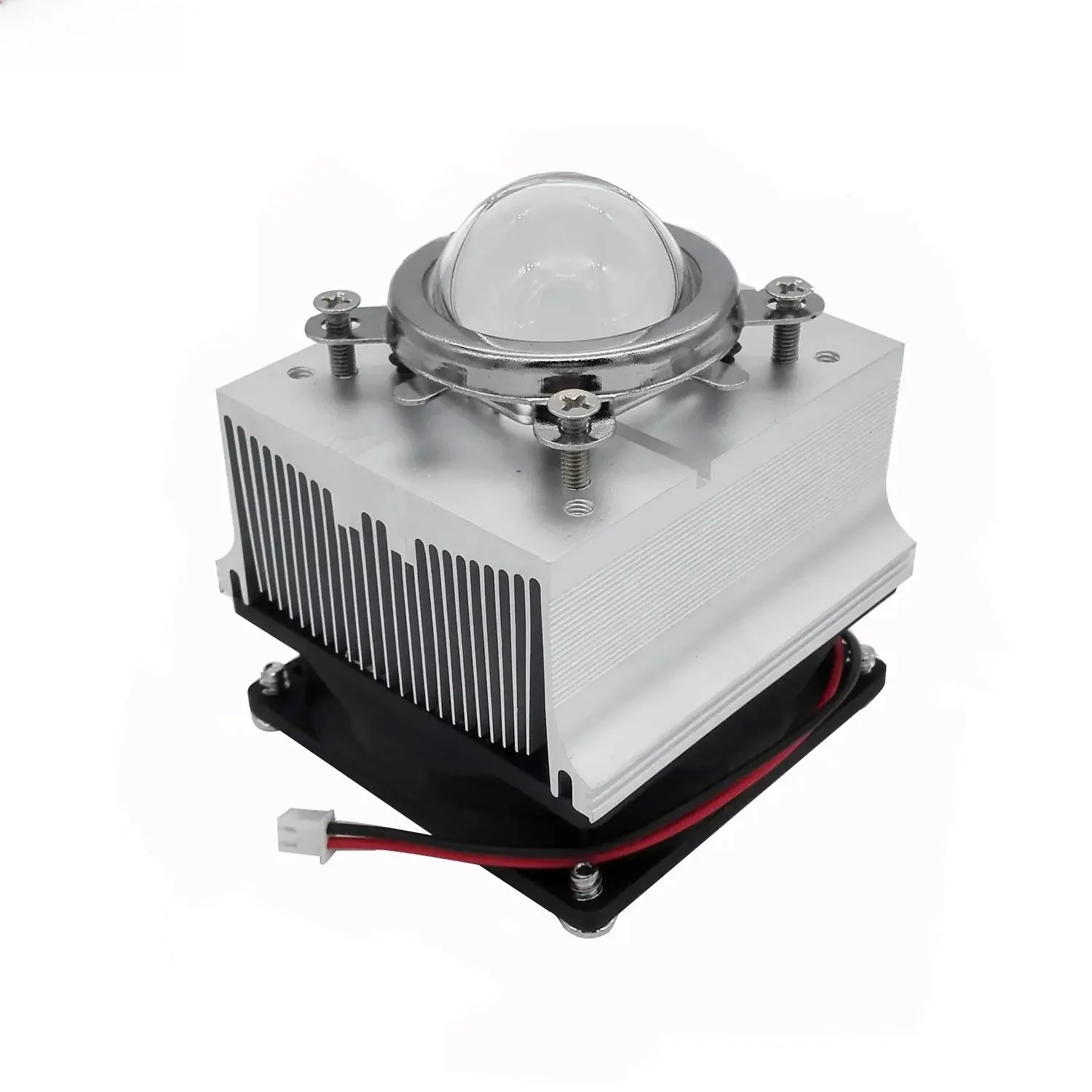 System chłodzenia LED Aluminiowy radiator LED Wentylator chłodzący + obiektyw 60/120 stopni 44 mm + wspornik odbłyśnika dla diod LED dużej mocy 20-100 W — zdjęcie 2