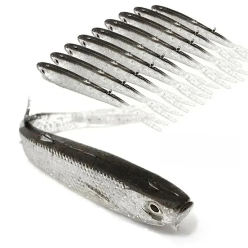 Weichen Köder Fisch Swimbait Gabel Schwanz Mit Haken & Ohne Haken Angeln Locken Künstliche Silikon Köder Angelgerät Waren
