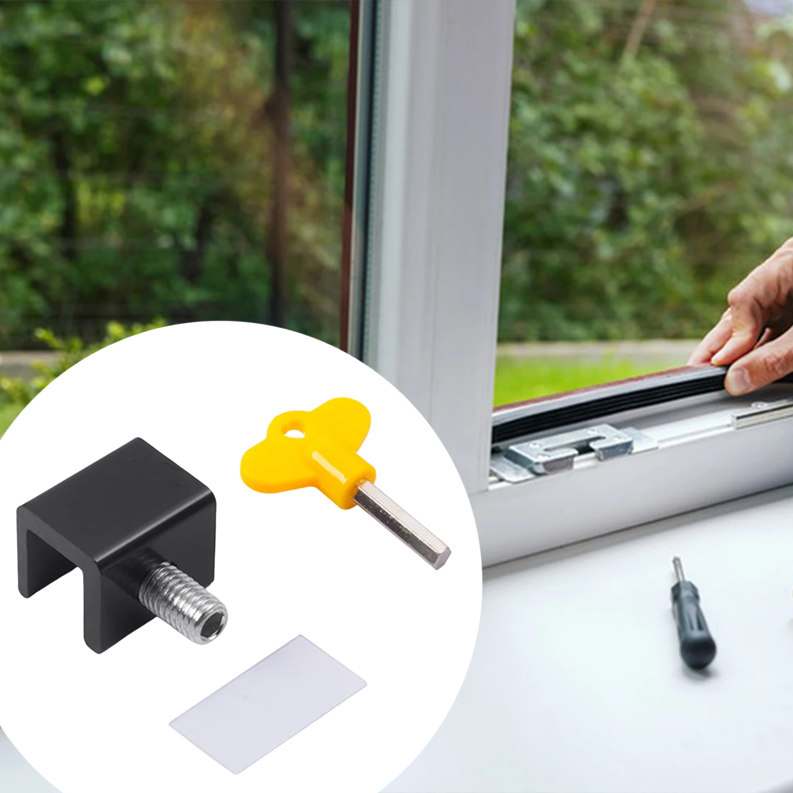 Window Lock Stopper with Key Hardware Aluminum Alloy Kids Window Security Lock Anti-theft Windows Stopper Professional for Home