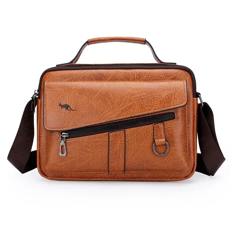 Torba męska na ramię skórzana torba kurierska dla mężczyzn z walizka biznesowa biurowym mała torebka męskiego torby boczne Crossbody — zdjęcie 2