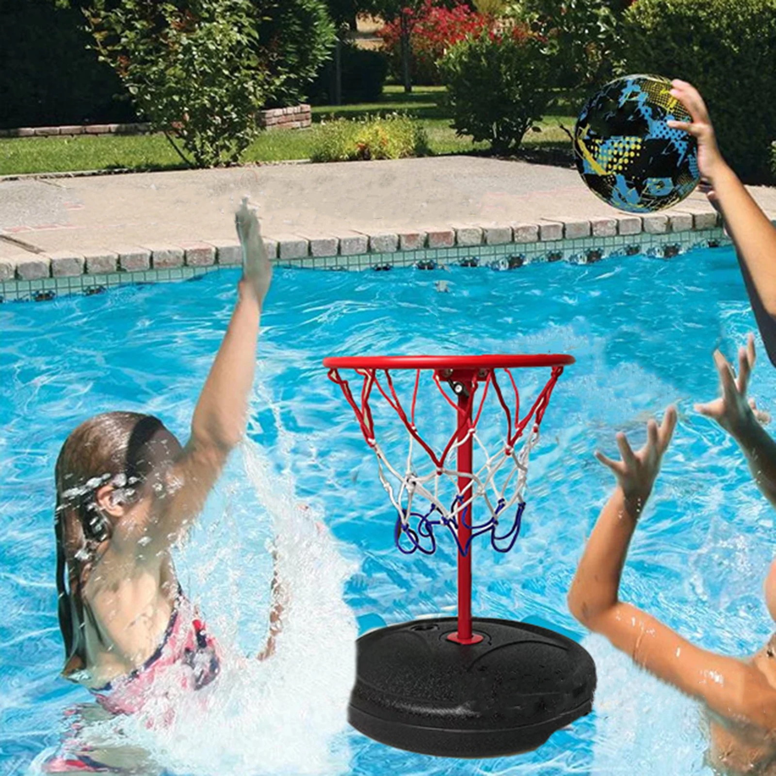 Floating Pool Basketball Hoop Lightweight Funny Multipurpose Swimming Toss Toy for Family Friends Kids Outdoor Water Party Game