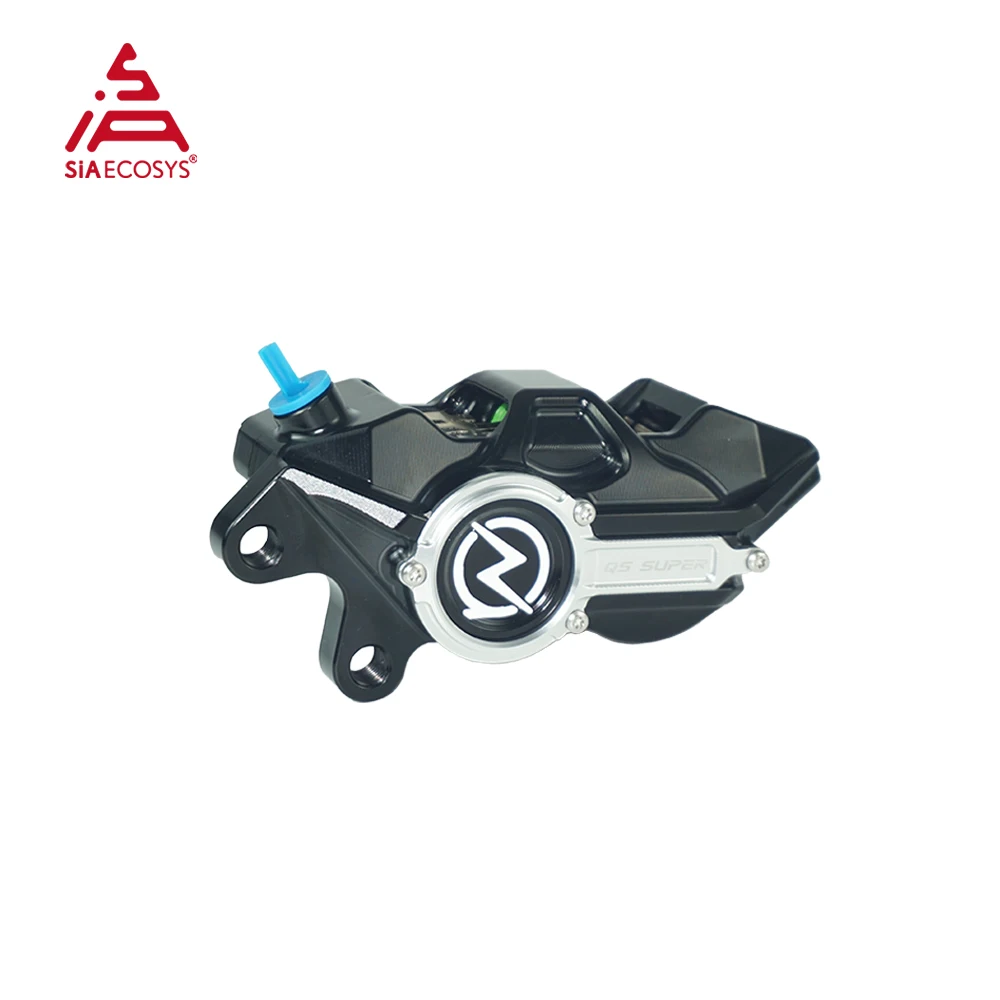 QS 4피스톤 단조 알루미늄 브레이크 캘리퍼 키트 통풍 디스크 레이싱 업그레이드 (전기 스쿠터/오토바이용)
