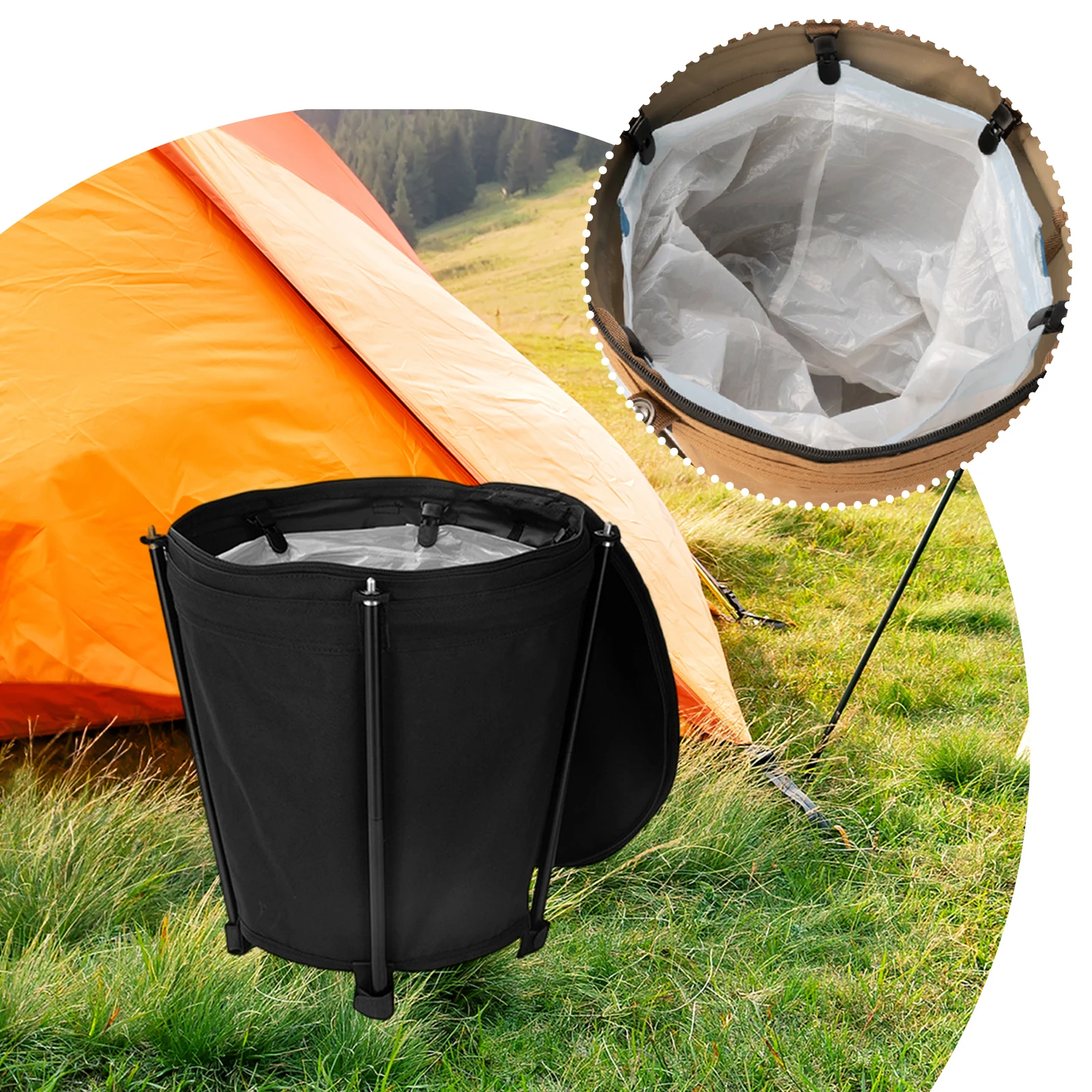 

20л мусорный бак для кемпинга, емкость для хранения на открытом воздухе, многофункциональный мусорный бак для подарков, портативный контейнер, мусорная корзина