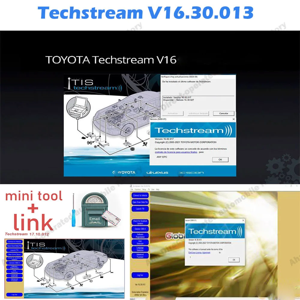 

Techstream 16.30.013 Hot obd2 scanner scanning software applies to V16.30.013 ECM ECU mini vci reprogrammed diagnose programming