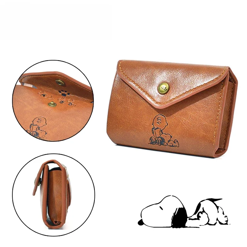 Snoopy Frauen kurze Brieftasche Cartoon Mode Leder Geldbörse Damen Karten tasche weibliche Geldbörse