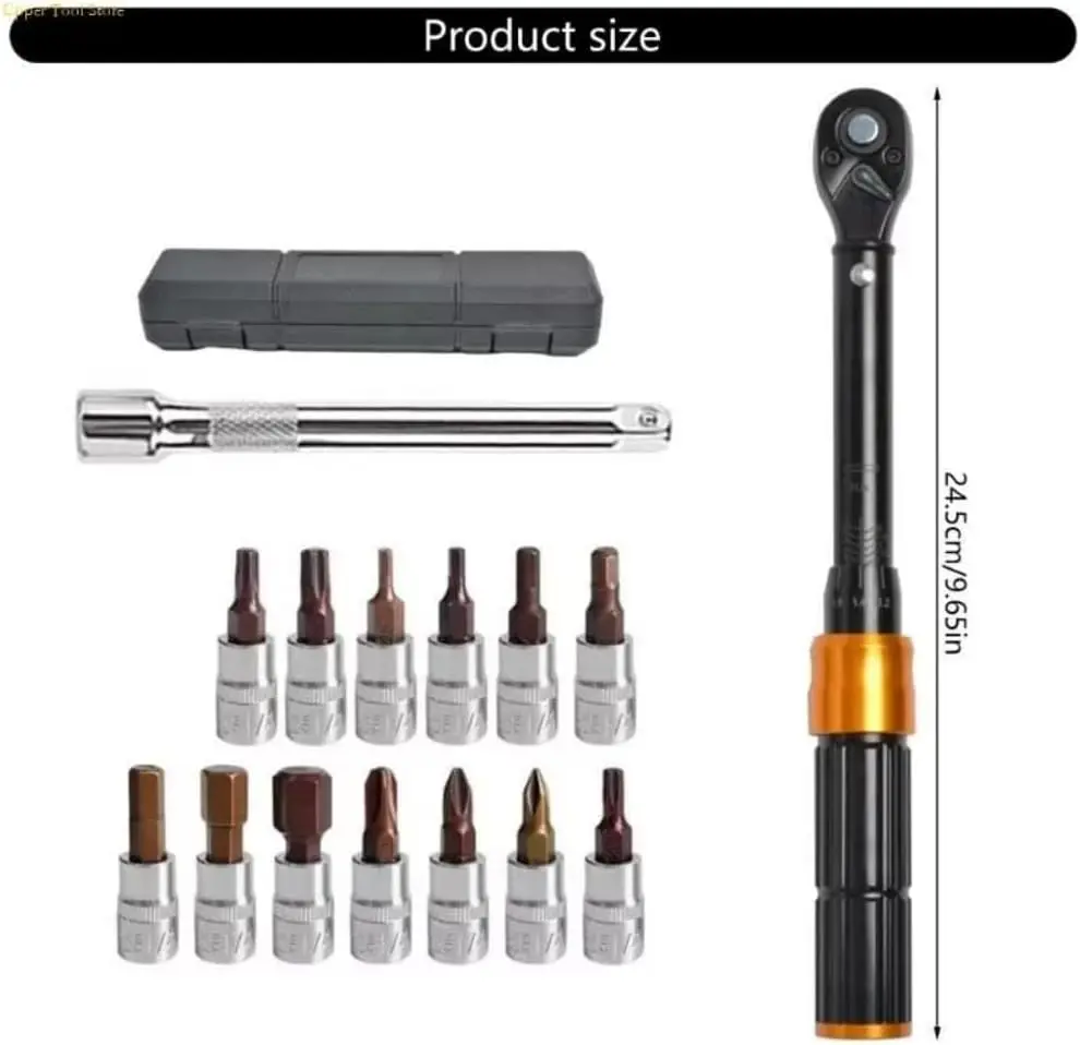 Drehmomentschlüssel-Set mit 1/4"-Antrieb, verstellbar, hochpräzises Handwerkzeug-Set für die Reparatur von Fahrrädern, Motorrädern und Fahrzeugen.