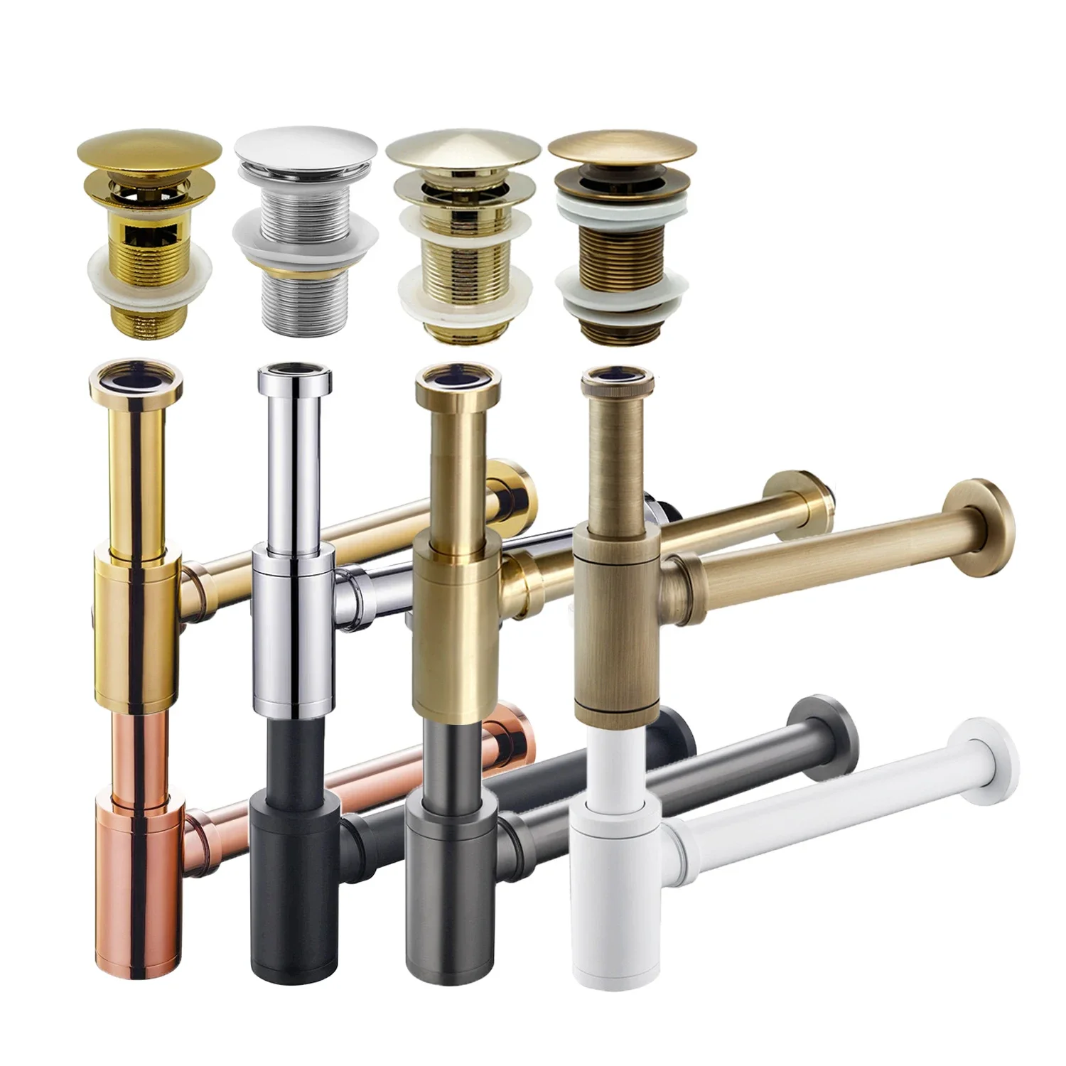 Badkamer Gootsteen Flessenval Wastafel Afval Sifon Pijp Kits Wc Ontgeuringseffect Insect Stopper Badkamer Afvoer Fittings 9 Kleuren - afbeelding 2
