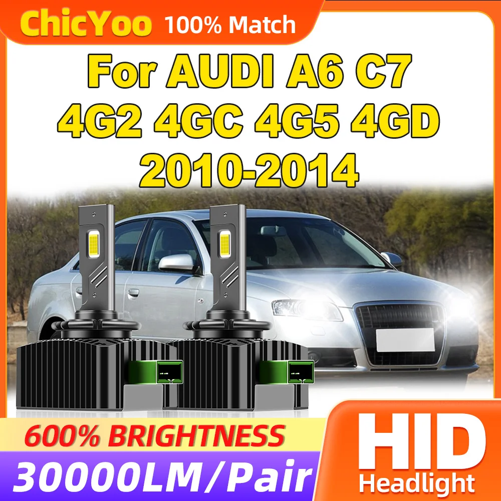 

30000LM Turbo Auto Lamps 12V 6000K White HID Xenon Headlight Bulbs 120W For AUDI A6 C7 4G2 4GC 4G5 4GD 2010 2011 2012 2013 2014