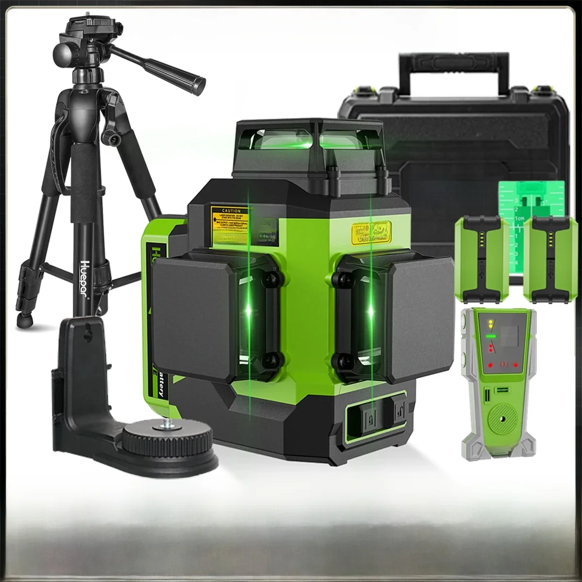 Huepar Ls03cg 3d Cross Line Laser Level Set 2 Stuks Lithium Batterijen 12 Lijnen Osram Zelfnivellerende Laser Tool Met Ontvanger Statief - afbeelding 2